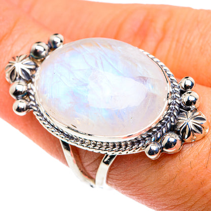 Rainbow Moonstone Rings handcrafted by Ana Silver Co - RING87410