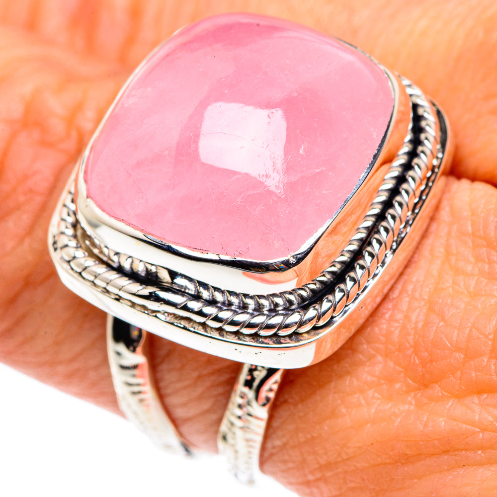 Rose Quartz Rings handcrafted by Ana Silver Co - RING87429