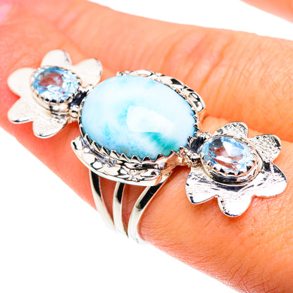 Larimar, Blue Topaz Rings handcrafted by Ana Silver Co - RING87449