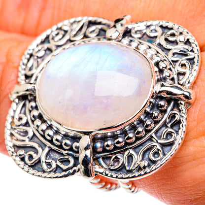 Rainbow Moonstone Rings handcrafted by Ana Silver Co - RING87455