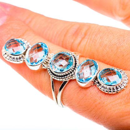 Blue Topaz Rings handcrafted by Ana Silver Co - RING87468