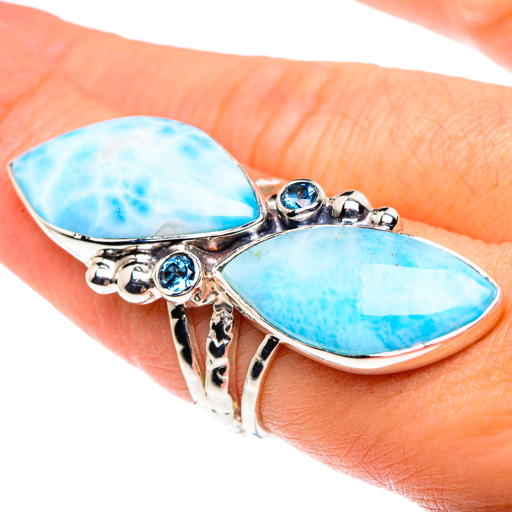 Larimar, Blue Quartz Rings handcrafted by Ana Silver Co - RING87483