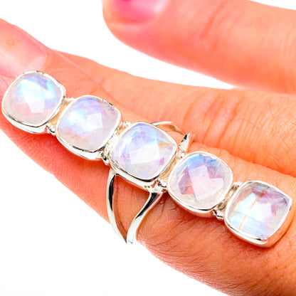 Rainbow Moonstone Rings handcrafted by Ana Silver Co - RING87495