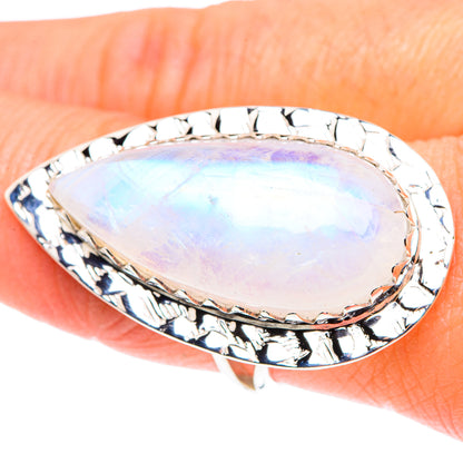 Rainbow Moonstone Rings handcrafted by Ana Silver Co - RING87497