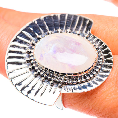 Rainbow Moonstone Rings handcrafted by Ana Silver Co - RING87510