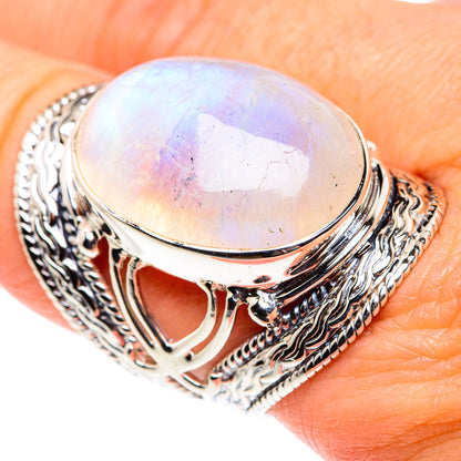 Rainbow Moonstone Rings handcrafted by Ana Silver Co - RING87522