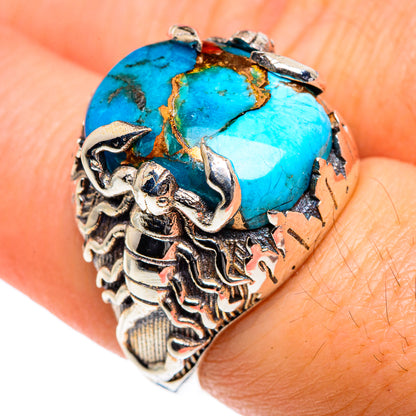 Blue Copper Composite Turquoise Rings handcrafted by Ana Silver Co - RING87527