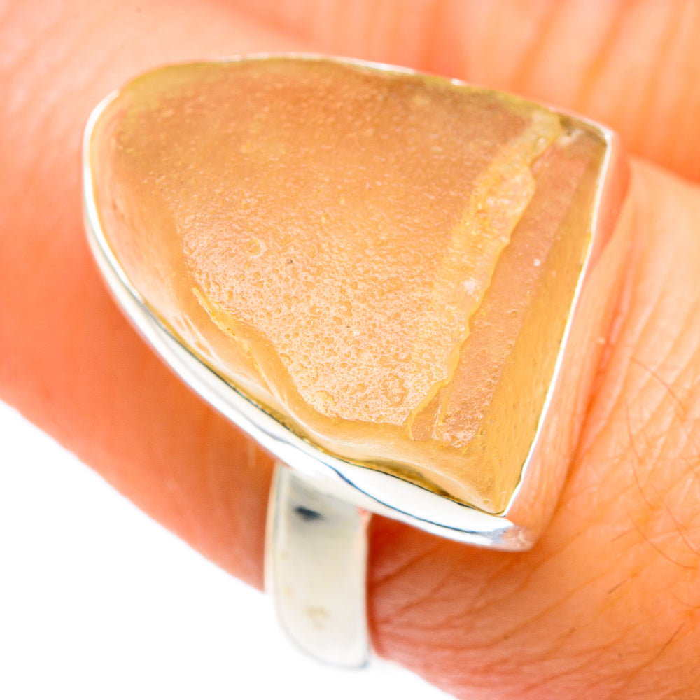 Libyan Desert Glass Rings handcrafted by Ana Silver Co - RING87534