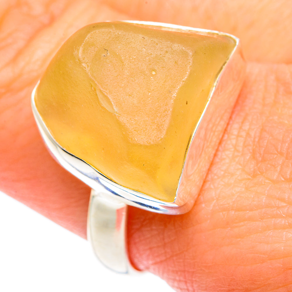 Libyan Desert Glass Rings handcrafted by Ana Silver Co - RING87535