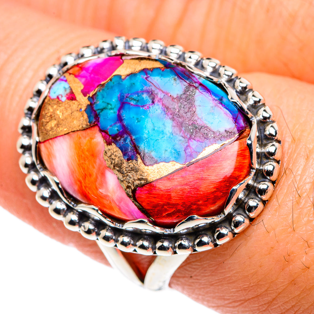 Spiny Oyster Turquoise Rings handcrafted by Ana Silver Co - RING87543