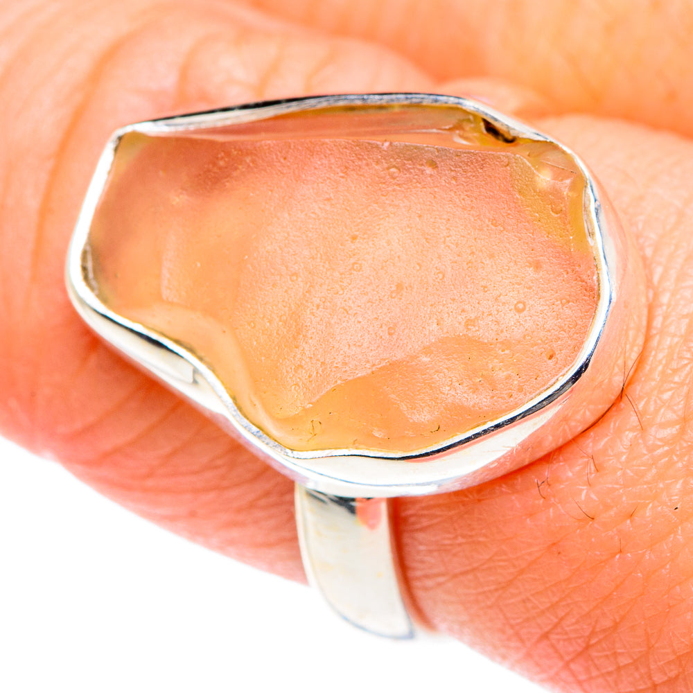Libyan Desert Glass Rings handcrafted by Ana Silver Co - RING87552