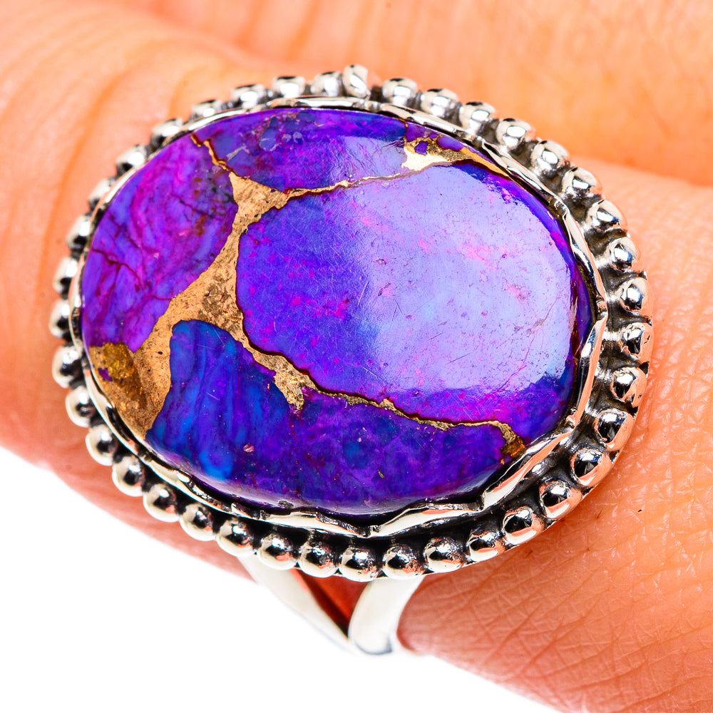 Purple Copper Composite Turquoise Rings handcrafted by Ana Silver Co - RING87553