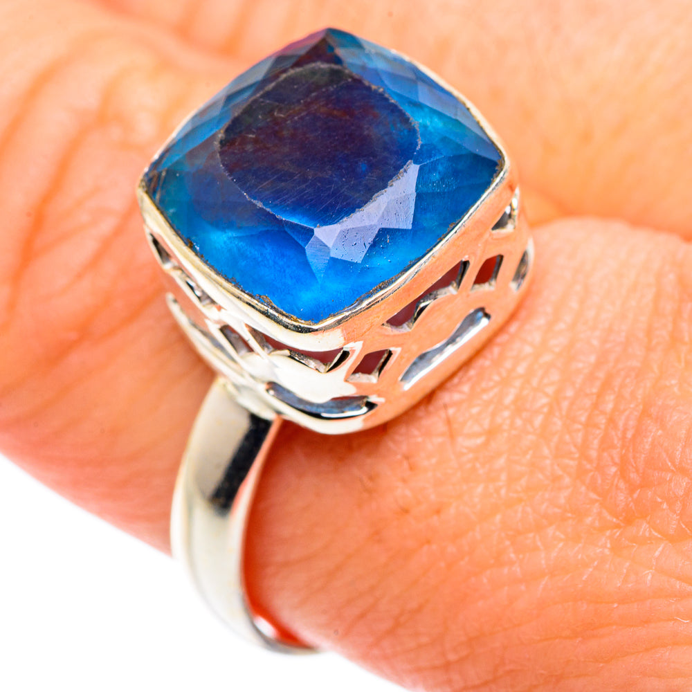 Blue Fluorite Rings handcrafted by Ana Silver Co - RING87576