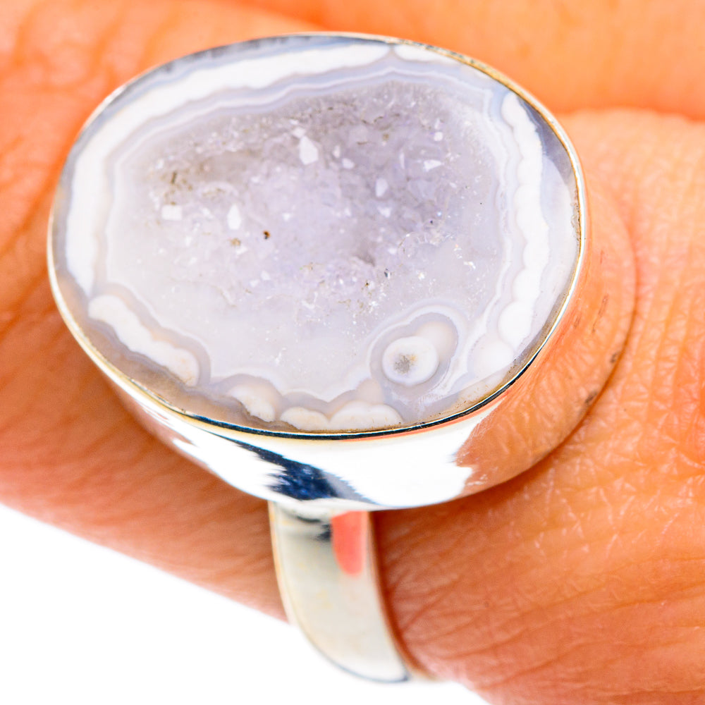 White Geode Slice Rings handcrafted by Ana Silver Co - RING87585