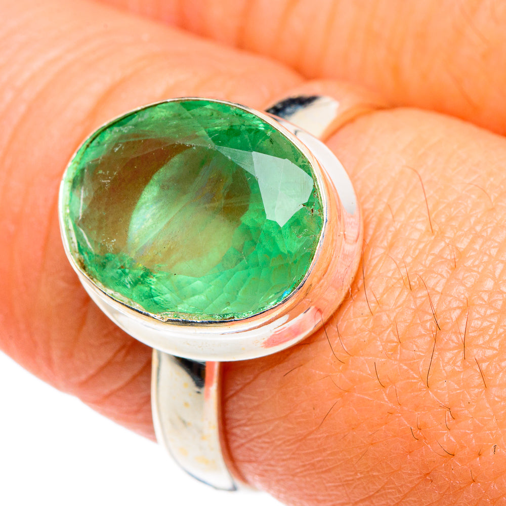 Green Fluorite Rings handcrafted by Ana Silver Co - RING87588