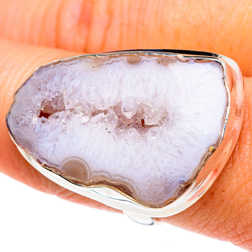 White Geode Slice Rings handcrafted by Ana Silver Co - RING87607