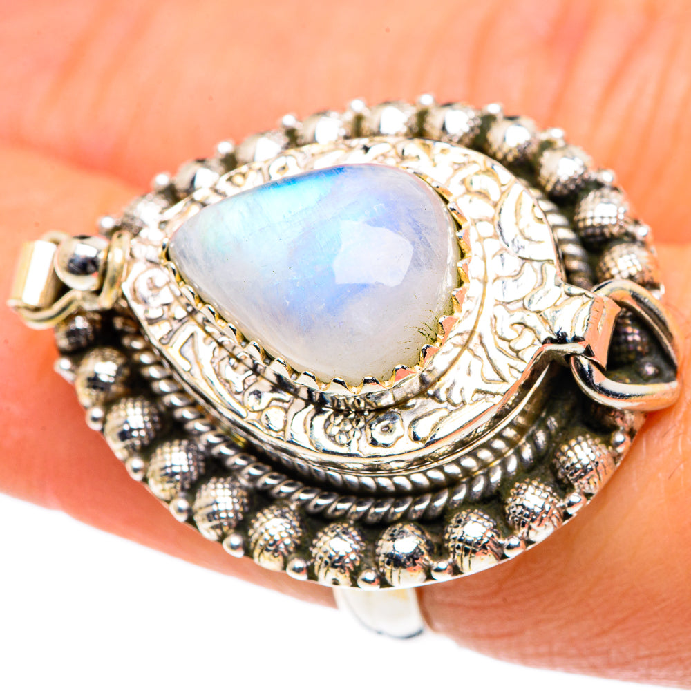 Rainbow Moonstone Rings handcrafted by Ana Silver Co - RING87610
