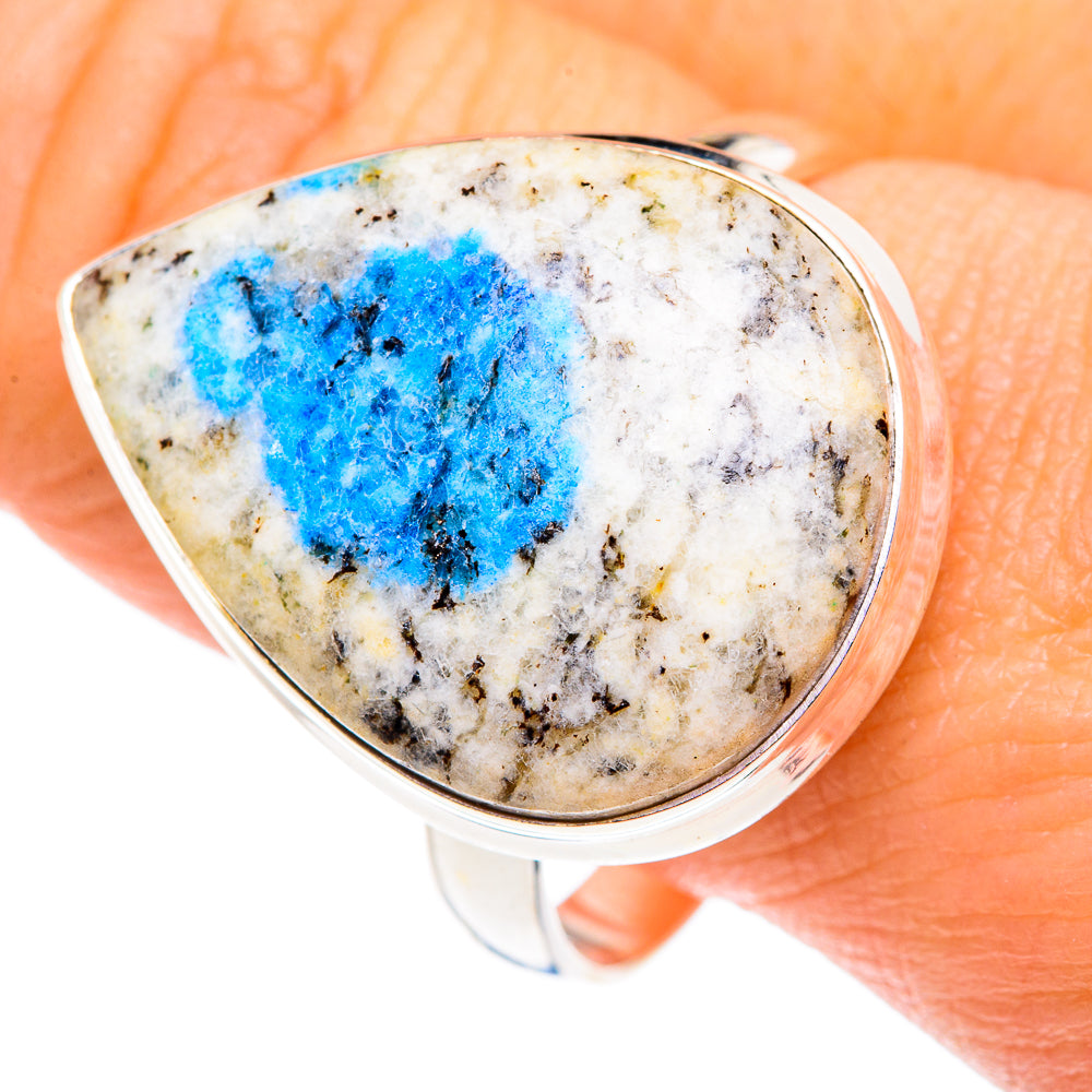 K2 Blue Azurite Rings handcrafted by Ana Silver Co - RING87619
