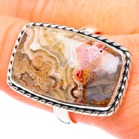 Crazy Lace Agate Rings handcrafted by Ana Silver Co - RING87628