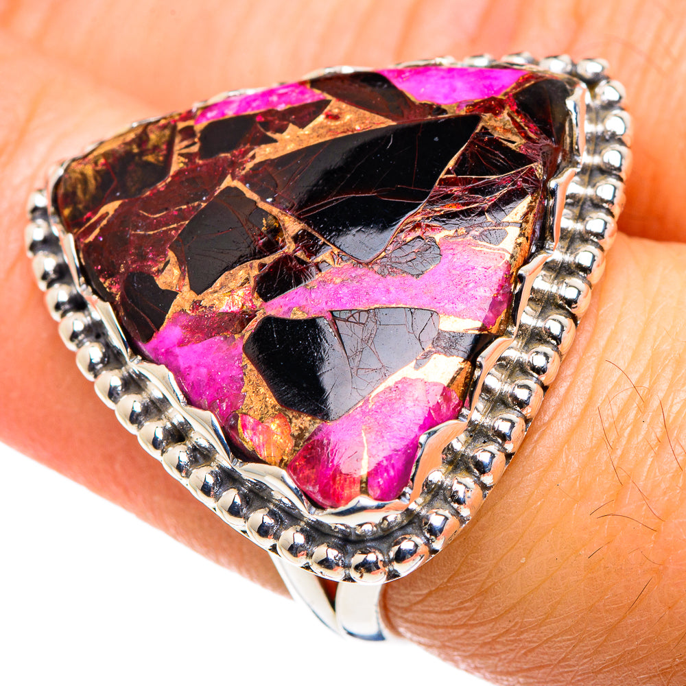 Purple Copper Composite Turquoise Rings handcrafted by Ana Silver Co - RING87632