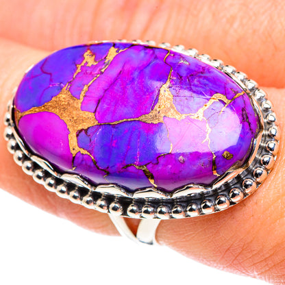 Purple Copper Composite Turquoise Rings handcrafted by Ana Silver Co - RING87637