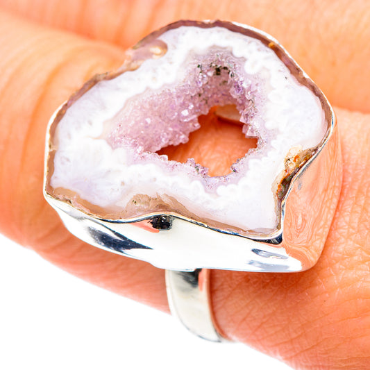 White Geode Slice Rings handcrafted by Ana Silver Co - RING87641