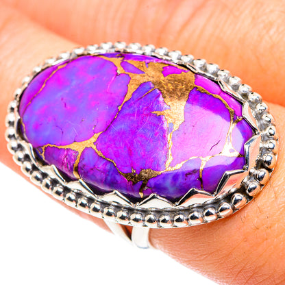 Purple Copper Composite Turquoise Rings handcrafted by Ana Silver Co - RING87667