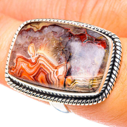 Crazy Lace Agate Rings handcrafted by Ana Silver Co - RING87679