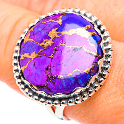 Purple Copper Composite Turquoise Rings handcrafted by Ana Silver Co - RING87683