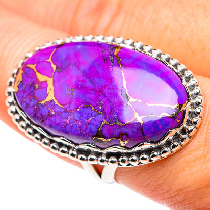 Purple Copper Composite Turquoise Rings handcrafted by Ana Silver Co - RING87700