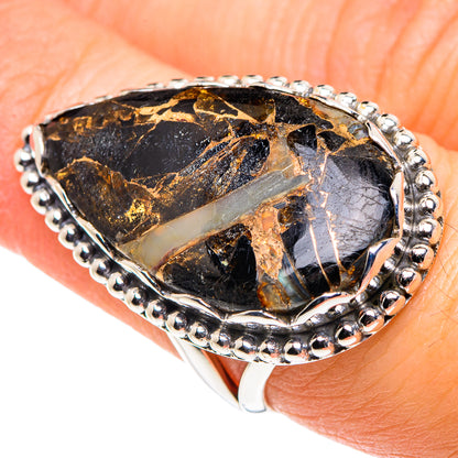 Black Copper Onyx Rings handcrafted by Ana Silver Co - RING87704