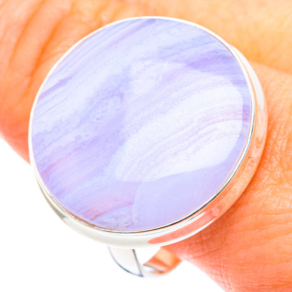 Blue Lace Agate Rings handcrafted by Ana Silver Co - RING87705