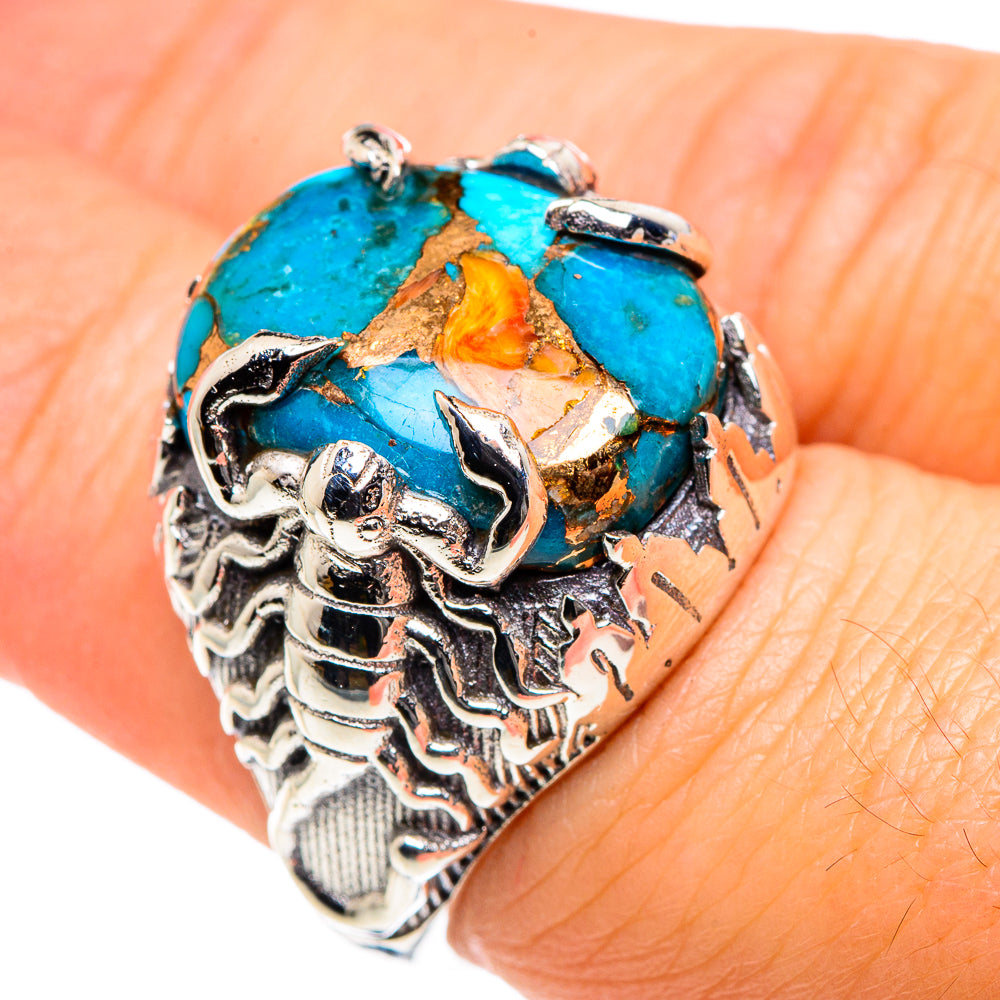 Blue Spiny Oyster Turquoise Rings handcrafted by Ana Silver Co - RING87712