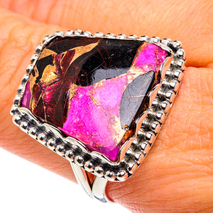 Purple Copper Composite Turquoise Rings handcrafted by Ana Silver Co - RING87733