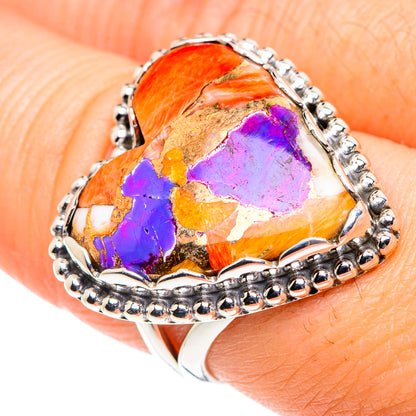 Purple Spiny Oyster Turquoise Rings handcrafted by Ana Silver Co - RING87734