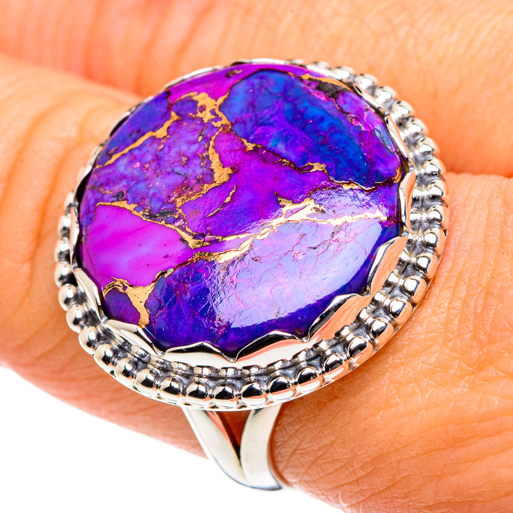 Purple Copper Composite Turquoise Rings handcrafted by Ana Silver Co - RING87735