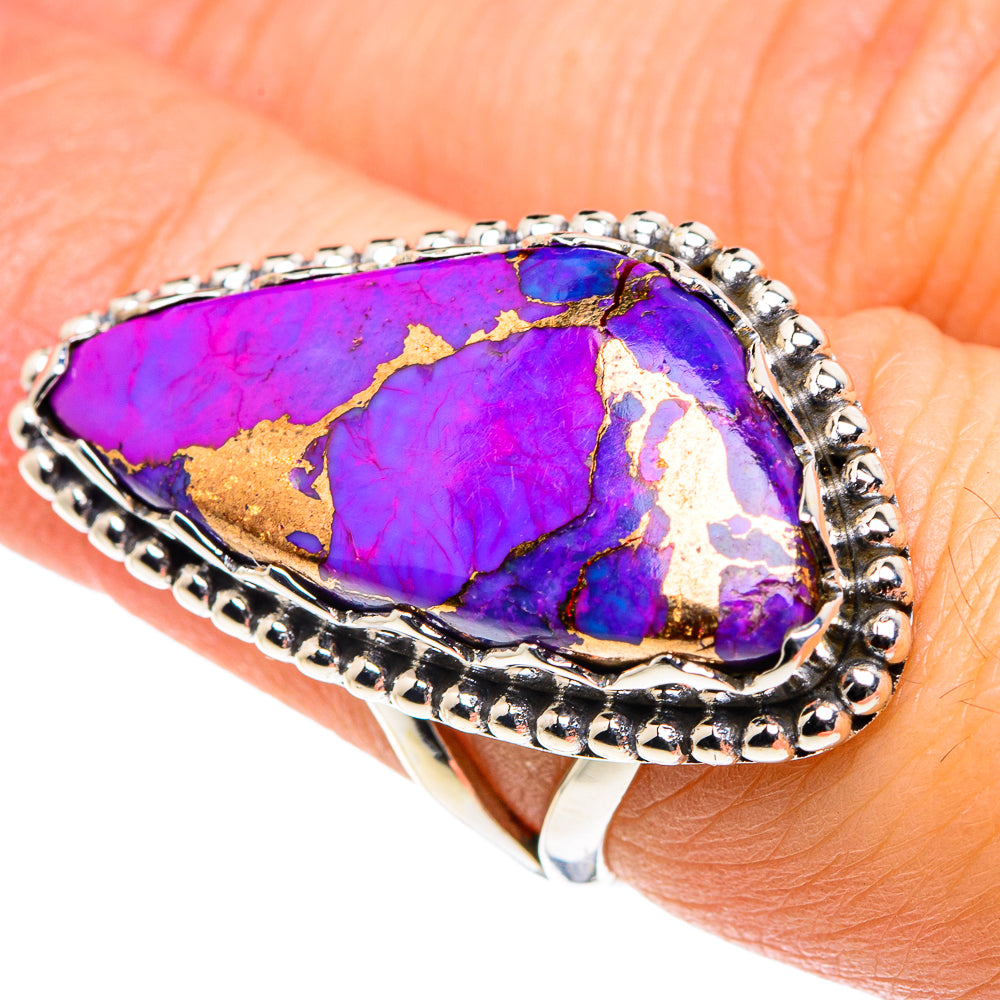 Purple Copper Composite Turquoise Rings handcrafted by Ana Silver Co - RING87736