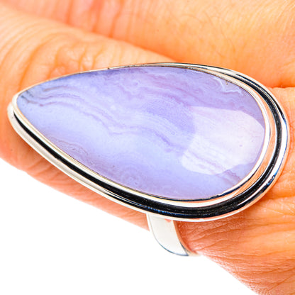 Blue Lace Agate Rings handcrafted by Ana Silver Co - RING87745