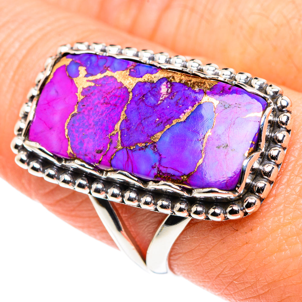 Purple Copper Composite Turquoise Rings handcrafted by Ana Silver Co - RING87768