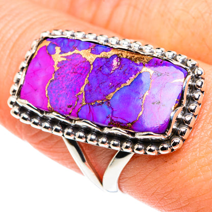 Purple Copper Composite Turquoise Rings handcrafted by Ana Silver Co - RING87768