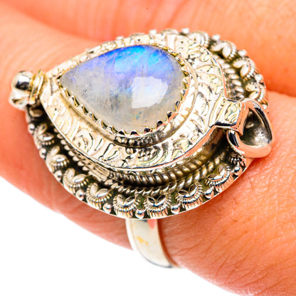 Rainbow Moonstone Rings handcrafted by Ana Silver Co - RING87774