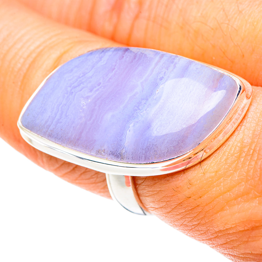 Blue Lace Agate Rings handcrafted by Ana Silver Co - RING87778