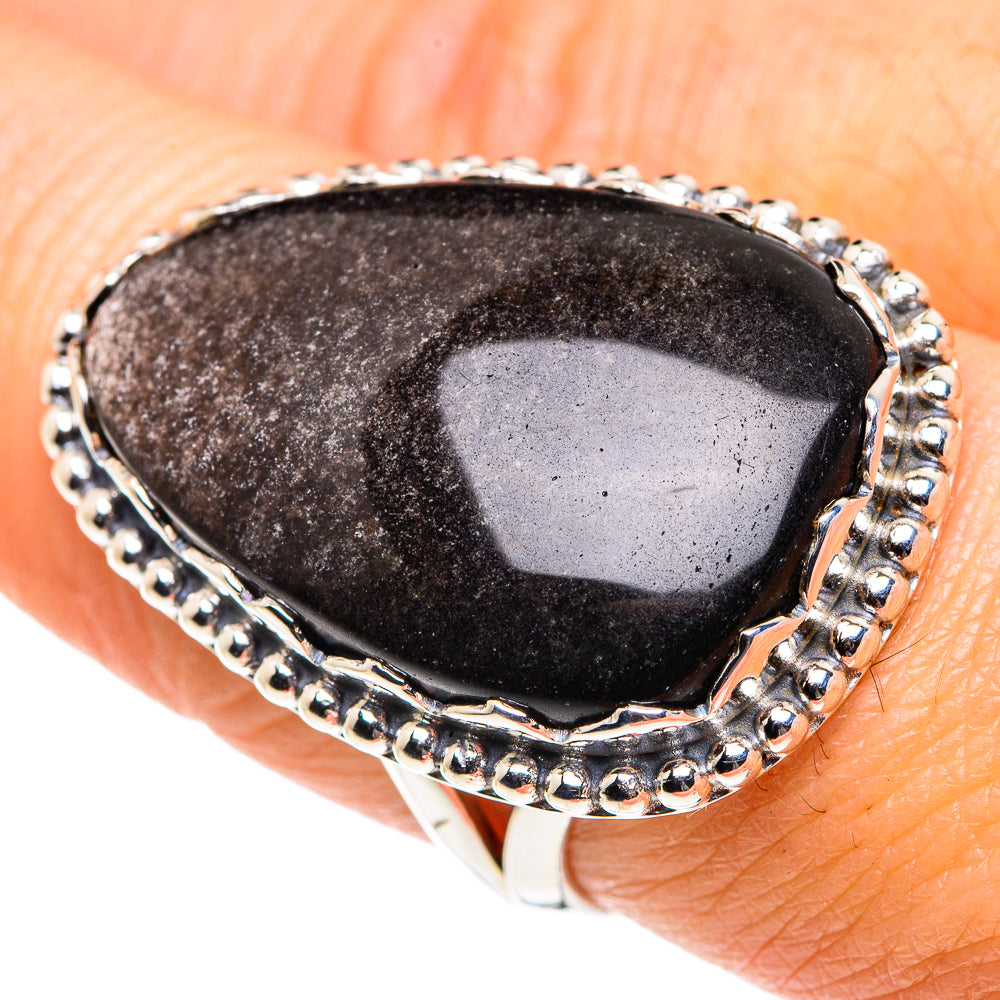 Gold Sheen Obsidian Rings handcrafted by Ana Silver Co - RING87794