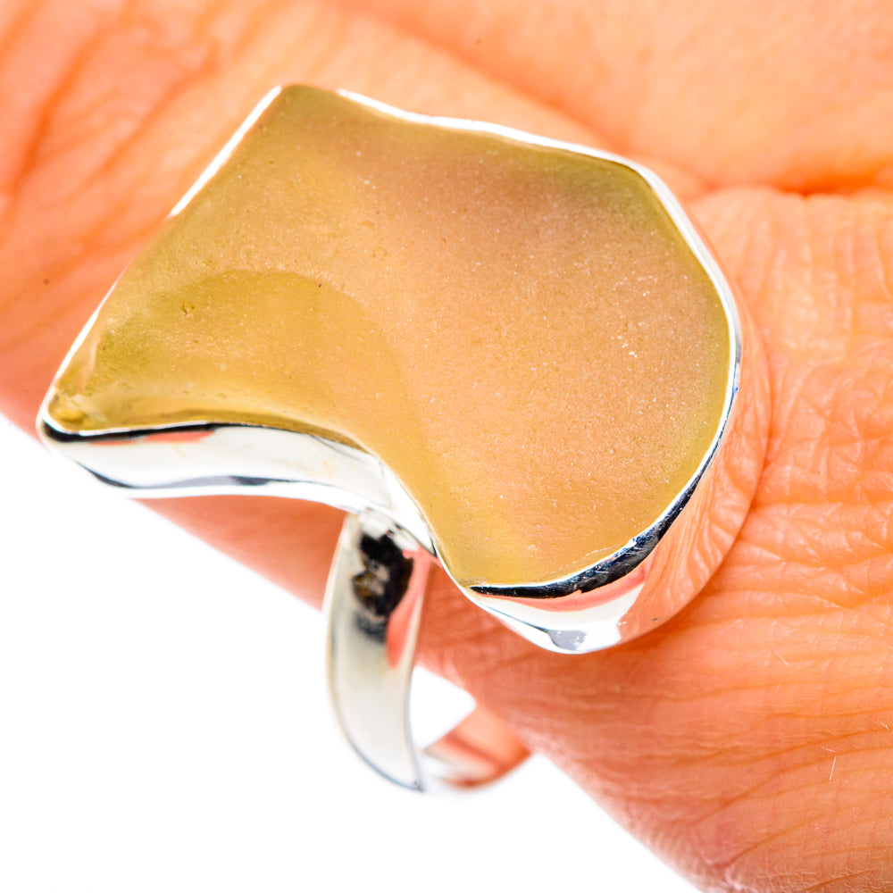 Libyan Desert Glass Rings handcrafted by Ana Silver Co - RING87799