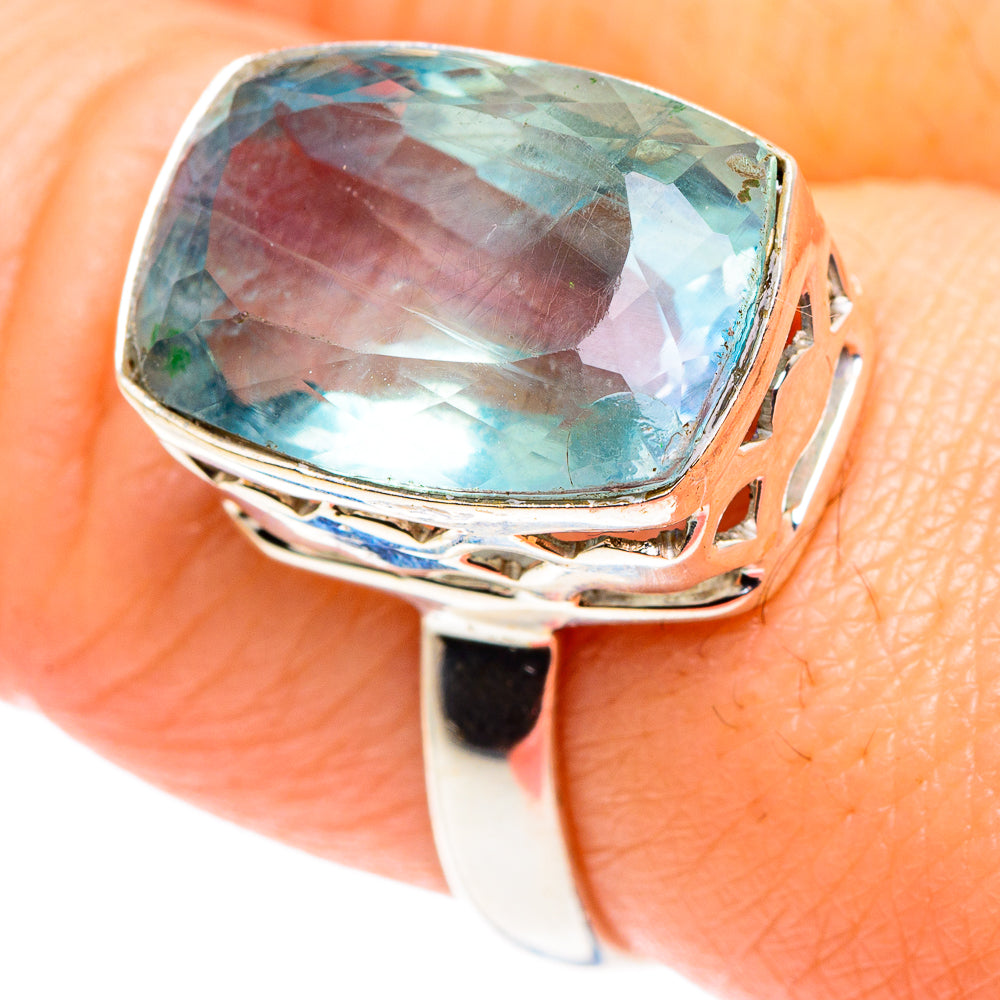 Blue Fluorite Rings handcrafted by Ana Silver Co - RING87826