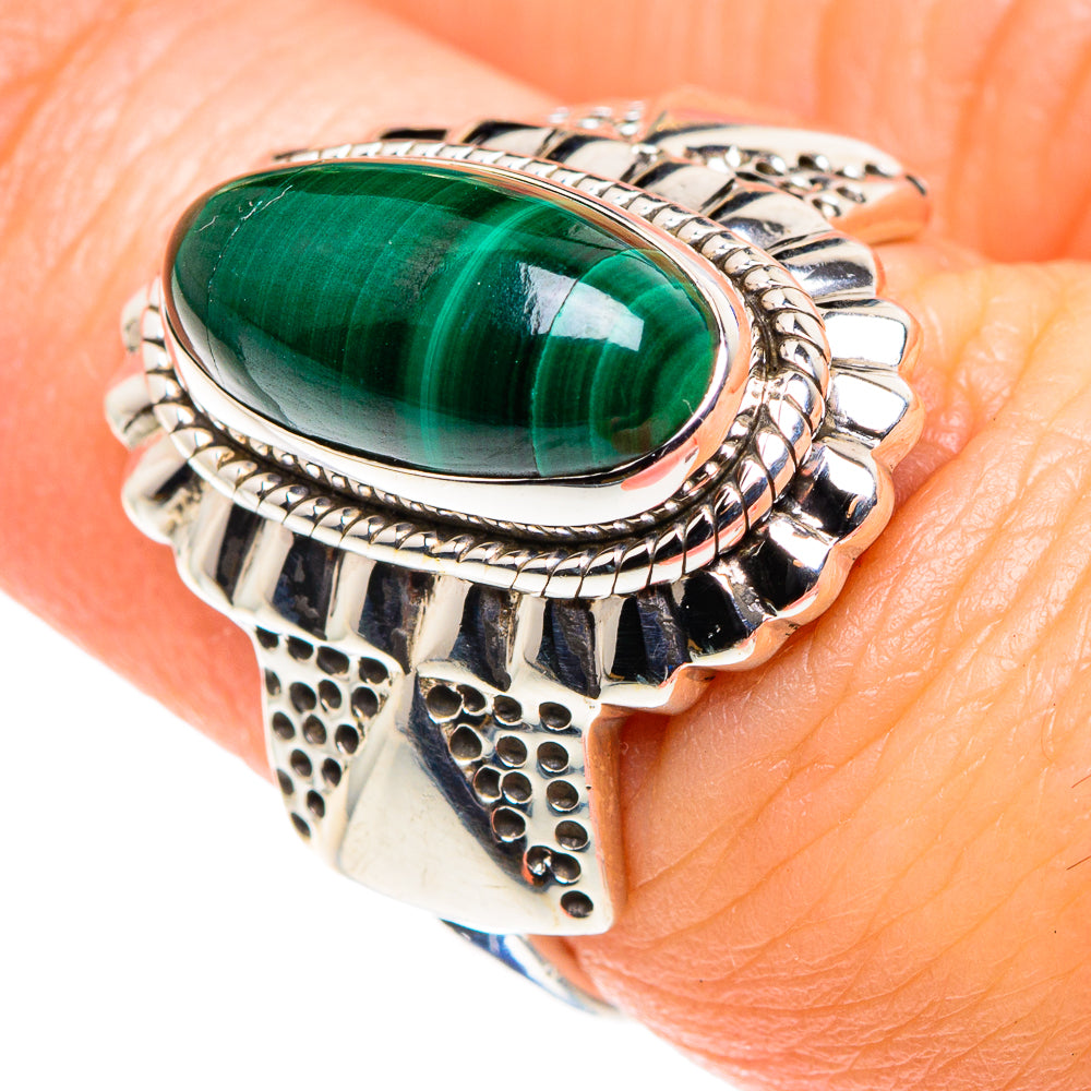 Malachite Rings handcrafted by Ana Silver Co - RING87830