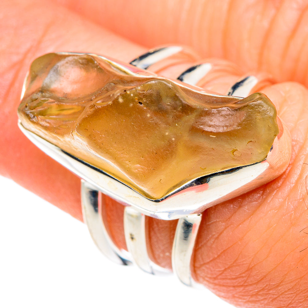Libyan Desert Glass Rings handcrafted by Ana Silver Co - RING87833