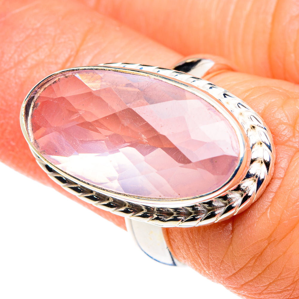 Rose Quartz Rings handcrafted by Ana Silver Co - RING87836