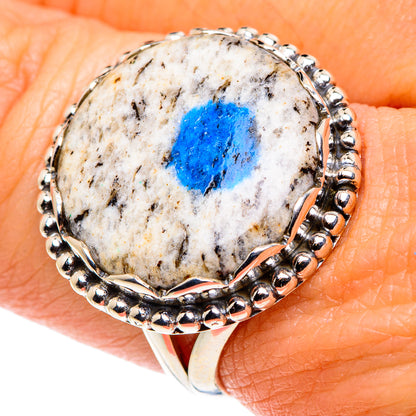 K2 Blue Azurite Rings handcrafted by Ana Silver Co - RING87849