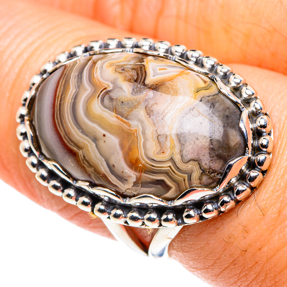 Laguna Lace Agate Rings handcrafted by Ana Silver Co - RING87853